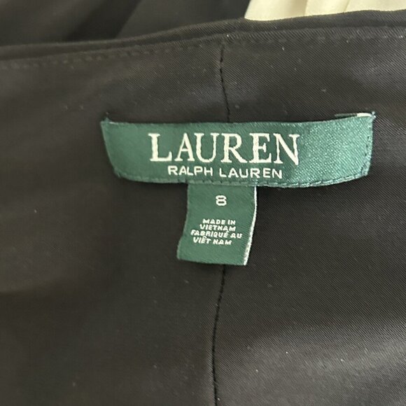 Lauren Ralph Lauren Formal Black Colorblock Off Shoulder Jersey Evening Dress - Picture 9 of 14